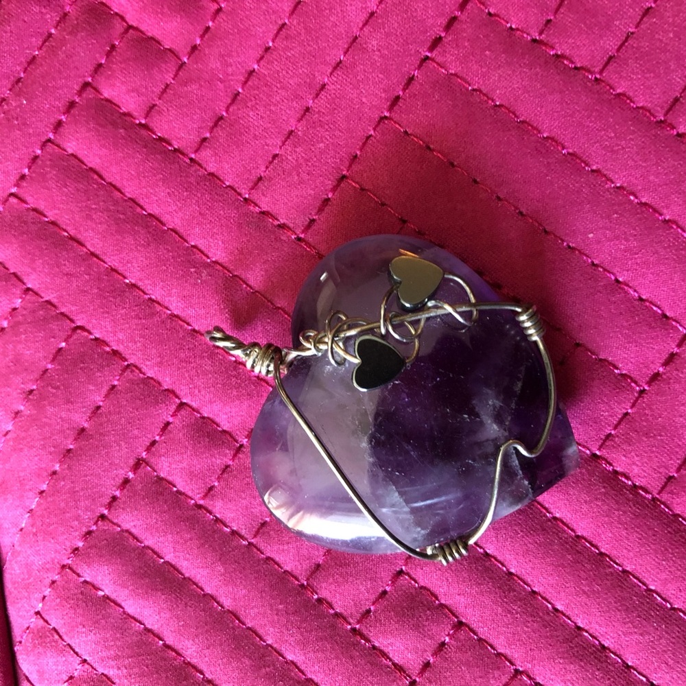 Amethyst Heart - Pendent Or Paperweight